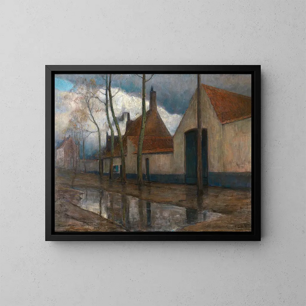 In de voorsteden - Frans Hens — ingelijst kunstwerk aan de muur
