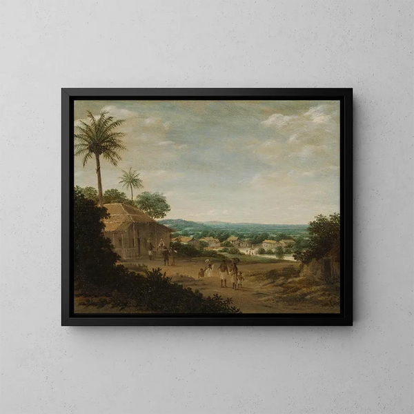 Braziliaans dorp - Frans Post — ingelijst kunstwerk aan de muur