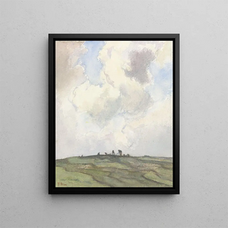 Frans Smissaert - Boeten van netten op een grasveld achter de duinen.webp