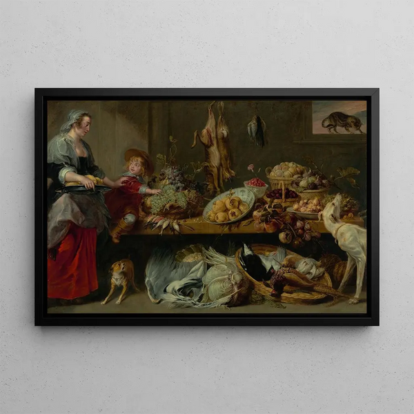 Frans Snyders - Kitchen Still Life with a Maid and Young Boy.webp