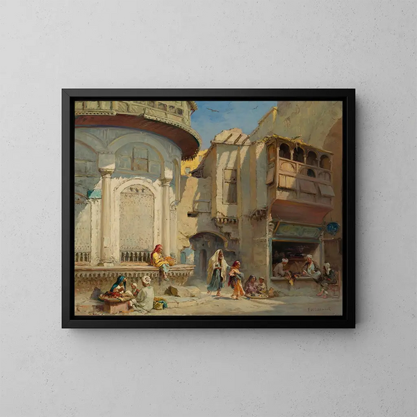 Een middag in Caïro - Frans Wilhelm Odelmark — ingelijst kunstwerk aan de muur