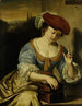 L vluchtende vogel, allegorie van kuisheid - Frans van Mieris de Oude — weergave van het kunstwerk