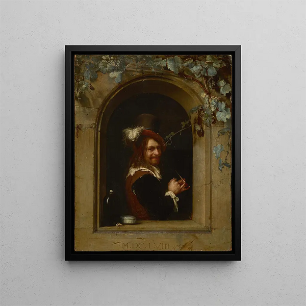 Frans van Mieris the Elder - Man with Pipe at the Window.webp