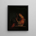 a woman playing a theorbo - Frans van Mieris the Elder — framed artwork on a wall