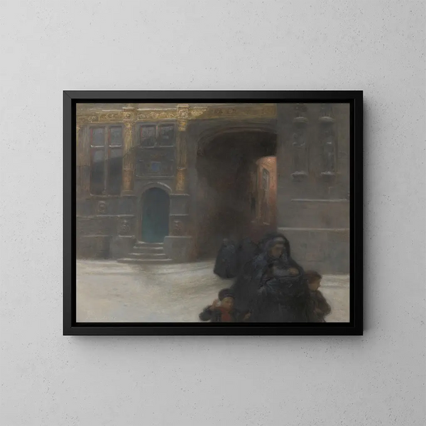 Gouden huizen of het burgerregister op de Burg in Brugge - Frantz Charlet — ingelijst kunstwerk aan de muur