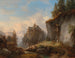 Een berglandschap met een kapel en een kapelletje - Franz Barbarini — weergave van het kunstwerk