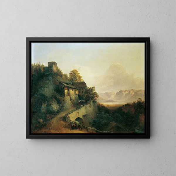 Route de montagne en Tyrol - Franz Barbarini — ingelijst kunstwerk aan de muur