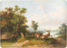 Landschap met herten in gevecht - Franz Barbarini — weergave van het kunstwerk