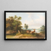 Landschap met herten in gevecht - Franz Barbarini — ingelijst kunstwerk aan de muur