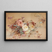 Roses roses et jaunes - Franz Bischoff — framed artwork on a wall