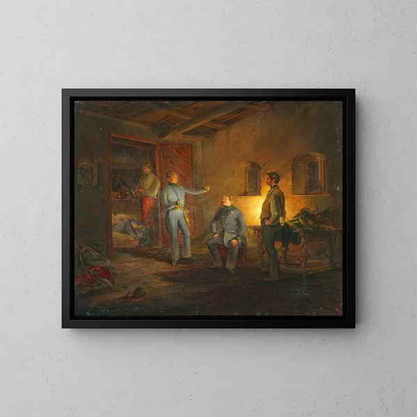 La dernière nuit de Kopal avec le colonel Schlechta dans une ferme italienne - Franz Brudermann — ingelijst kunstwerk aan de muur