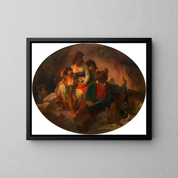 Familie Romeins in rood - Franz Dobiaschofsky — ingelijst kunstwerk aan de muur