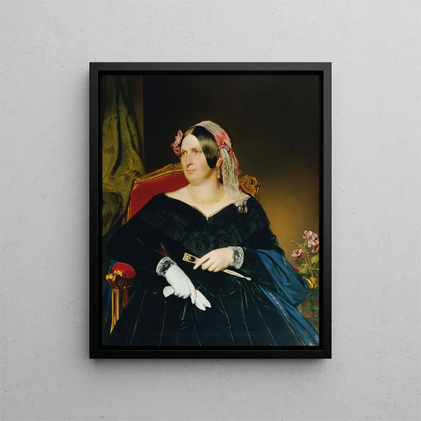 Dame in een fauteuil - Franz Eybl — ingelijst kunstwerk aan de muur