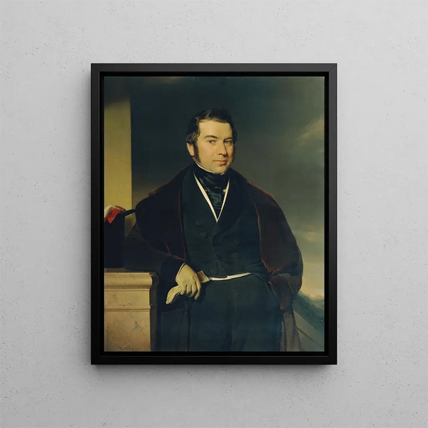 van een man met een hoge hoed en een handschoen - Franz Eybl — ingelijst kunstwerk aan de muur