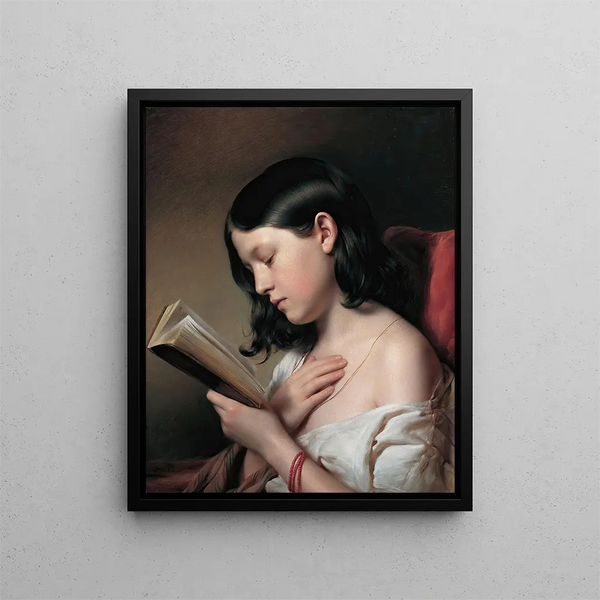 Meisje lezend - Franz Eybl — ingelijst kunstwerk aan de muur