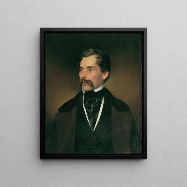 Portret van een heer met grijs haar en een snor - Franz Eybl — ingelijst kunstwerk aan de muur