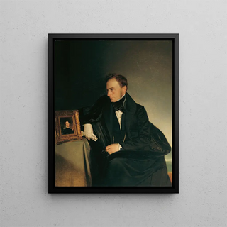 Franz Eybl - The painter Franz Wipplinger looking at the miniature portrait of his deceased sister.webp