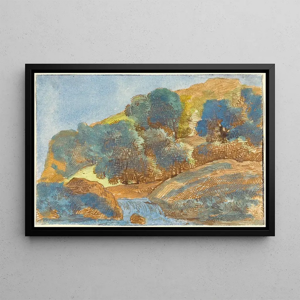 Franz Kobell - Hilly Landscape with a Stream.webp