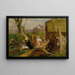 De schilder en wandelaar in het idyllische landschap - Franz Krammer — ingelijst kunstwerk aan de muur