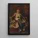Noble Turk schilderij zittend in een getextureerd interieur - Franz Leo Ruben — ingelijst kunstwerk aan de muur
