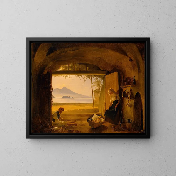Een Napolitaanse visser en zijn familie - Franz Ludwig Catel — ingelijst kunstwerk aan de muur