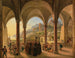 Uitzicht op Amalfi vanaf de poort van de kathedraal - Franz Ludwig Catel — weergave van het kunstwerk
