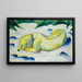 Dog lying in the snow - Franz Marc — framed artwork on a wall