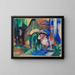 Drie paarden aan de rand van het bosmeer - Franz Marc — ingelijst kunstwerk aan de muur