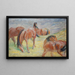 Horses in the pasture I - Franz Marc — framed artwork on a wall