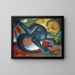 Twee blauwe en gele katten - Franz Marc — ingelijst kunstwerk aan de muur