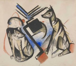 Twee wolven - Franz Marc — weergave van het kunstwerk
