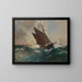 De boot van Lowestoft voor de kust van Cornwall - Franz Müller-Gossen — ingelijst kunstwerk aan de muur