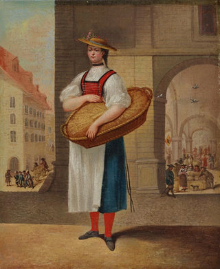 Franz Niklaus Knig - Berner Trachtenmdchen vor dem Kornhaus.webp