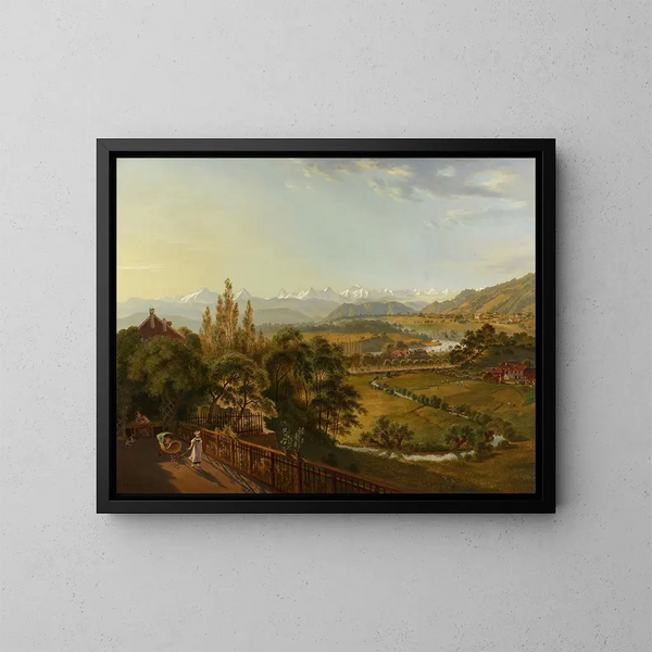 Uitzicht op het kleine terras in de Alpen - Franz Niklaus König — ingelijst kunstwerk aan de muur