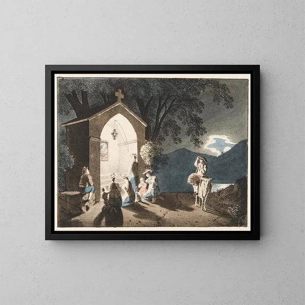 De avondgebed - Franz Niklaus König — ingelijst kunstwerk aan de muur