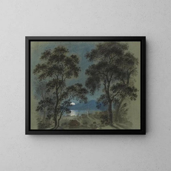 Lever de lune sur le lac de Thoune - Franz Niklaus König — ingelijst kunstwerk aan de muur