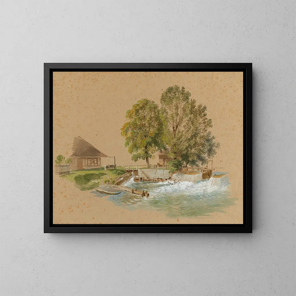 Sluis bij Schwellenmätteli in Bern - Franz Niklaus König — ingelijst kunstwerk aan de muur
