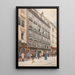 Kohlmarkt in Wenen en de kunstgalerie Artaria koetsen een postbode en wandelaars - Franz Poledne — ingelijst kunstwerk aan de muur