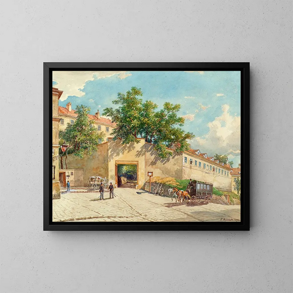 La maison de détention de la police dans la rue Theobaldgasse à Vienne - Franz Reinhold — ingelijst kunstwerk aan de muur