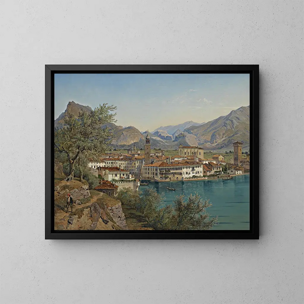 Rive aan het Gardameer - Franz Reinhold — ingelijst kunstwerk aan de muur