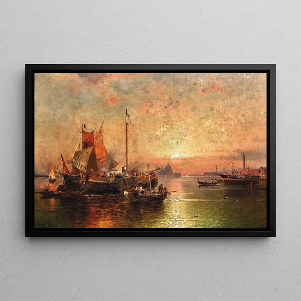 Franz Richard Unterberger - In the Venetian Lagoon.webp