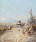 Van route naar Pompeii met de Vesuvius op de achtergrond - Franz Richard Unterberger — weergave van het kunstwerk