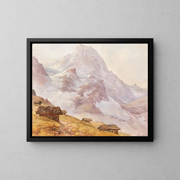 Abris dans un alpage - Franz Steinfeld — ingelijst kunstwerk aan de muur