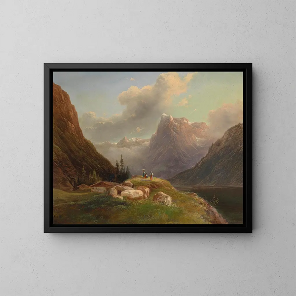Salzkammergut - Franz Steinfeld — ingelijst kunstwerk aan de muur