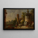 Landschap van fantastische ruïnes met gedenkzuil - Franz Thomas Canton — ingelijst kunstwerk aan de muur