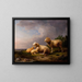 Landschap met schapen - Franz Van Severdonck — ingelijst kunstwerk aan de muur