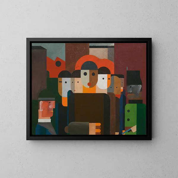 Demonstratie - Franz Wilhelm Seiwert — ingelijst kunstwerk aan de muur