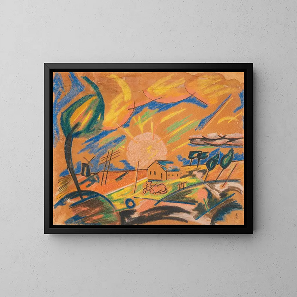 Ochtend op het platteland - Franz Wilhelm Seiwert — ingelijst kunstwerk aan de muur