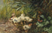 Poussins en een vlinder - Franz Xaver Birkinger — weergave van het kunstwerk