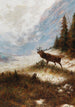 Cerf ému dans un paysage d'hiver - Franz Xaver von Pausinger — weergave van het kunstwerk